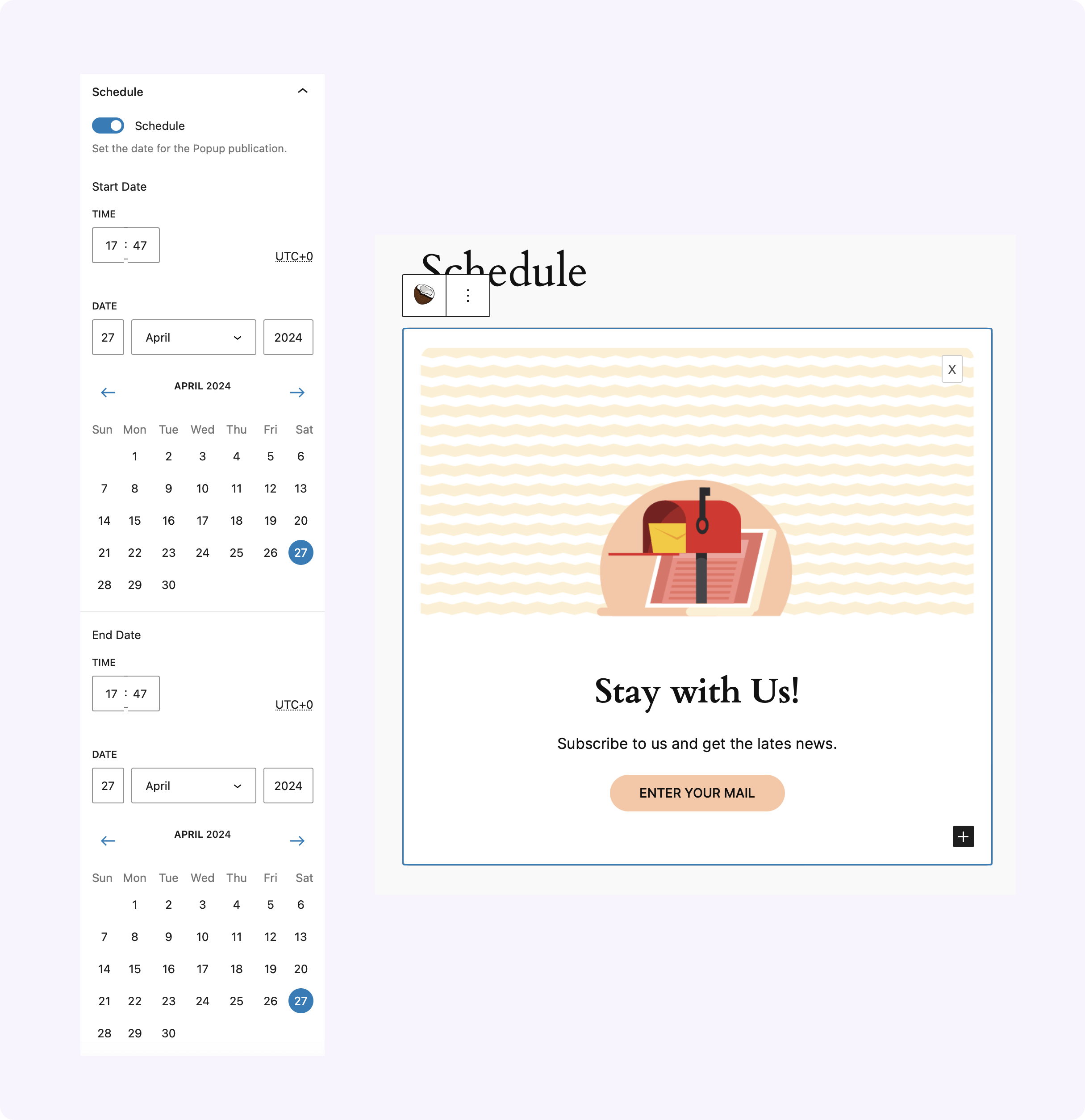 CocoPopup Schedule Extension