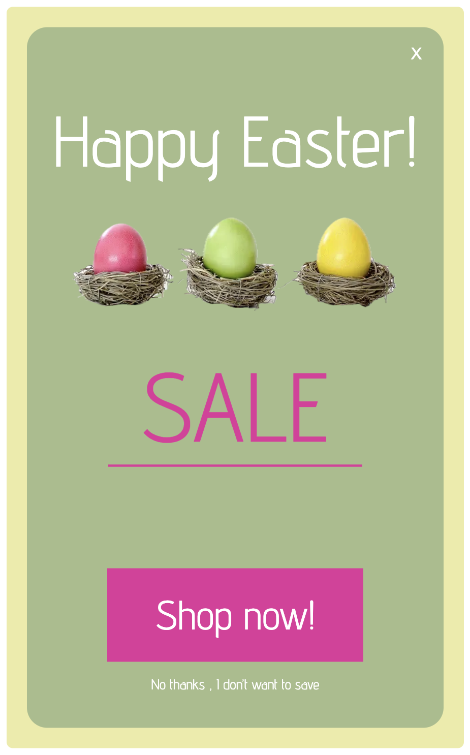 happy easter popup button adder