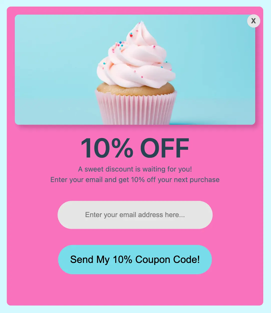 Popup Coupon sweet