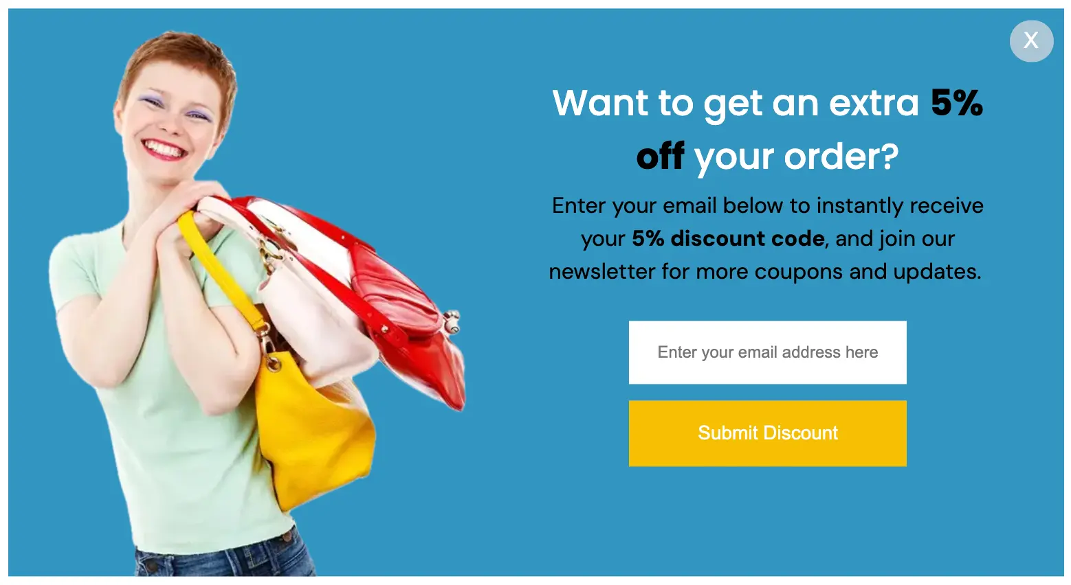 discount popup optin
