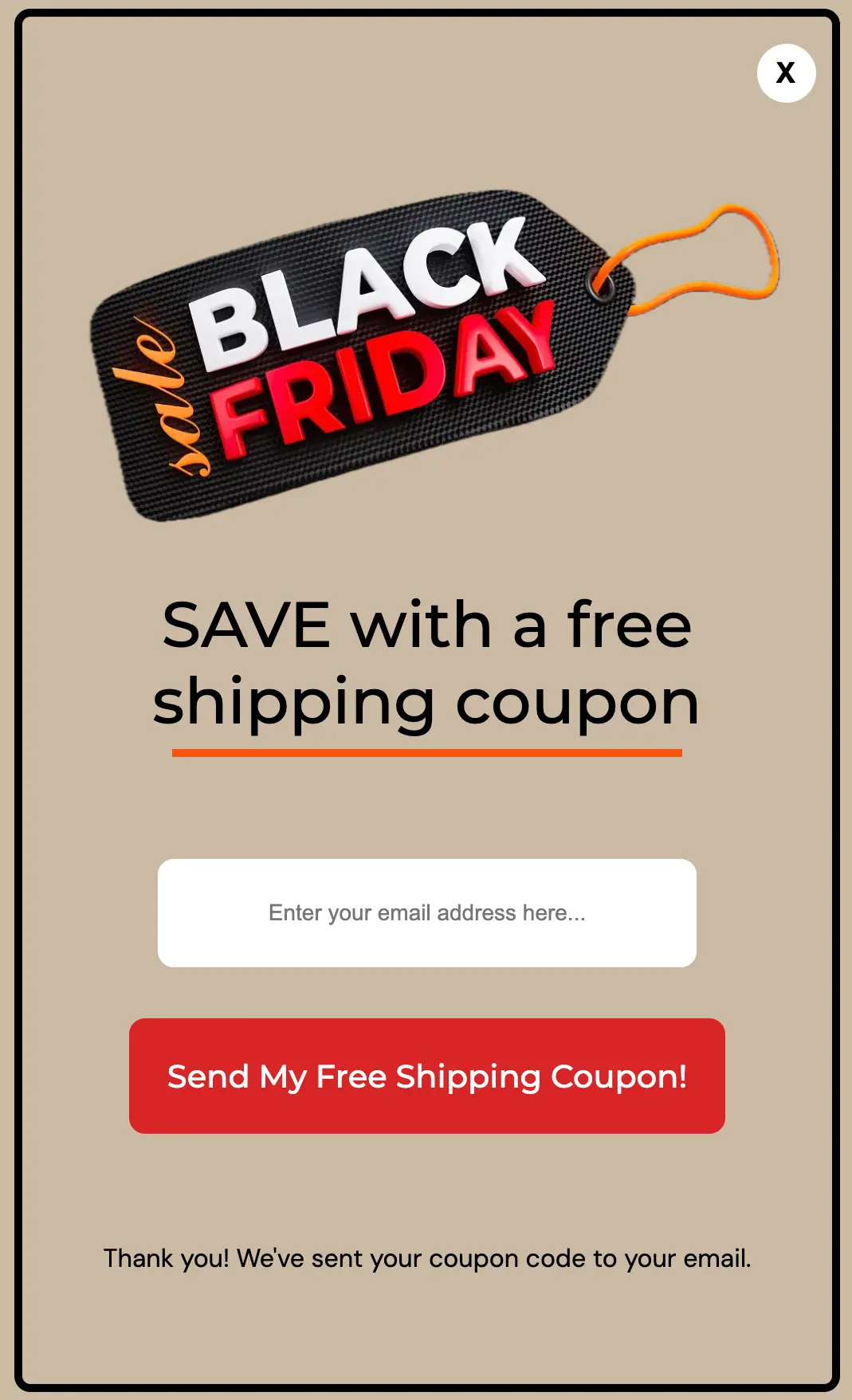 popup black friday success