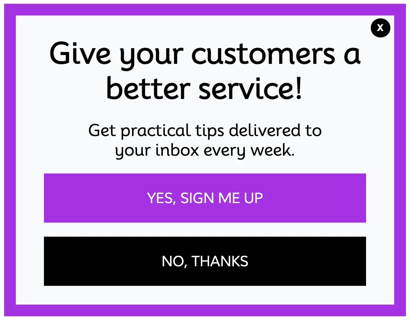 Easy popup purple